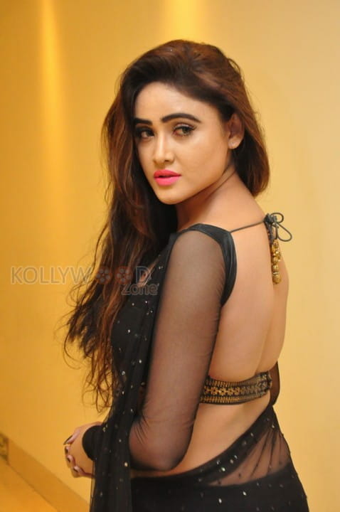 Actress Sony Charishta Hot And Sexy Black Saree Photos