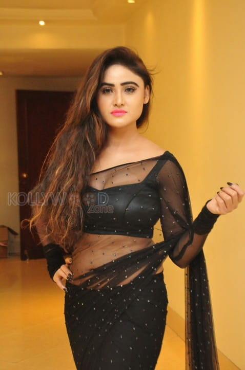 Actress Sony Charishta Hot And Sexy Black Saree Photos