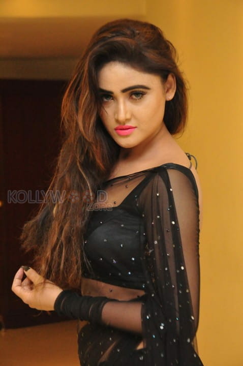 Actress Sony Charishta Hot And Sexy Black Saree Photos