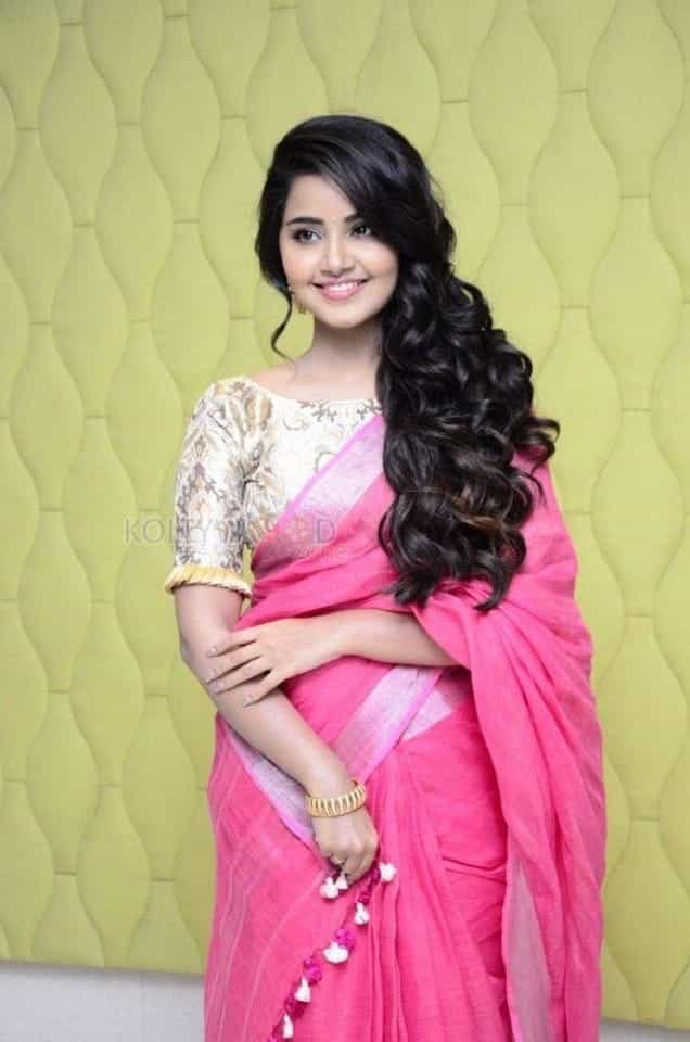 Anupama Parameshwaran Pink Saree Photos