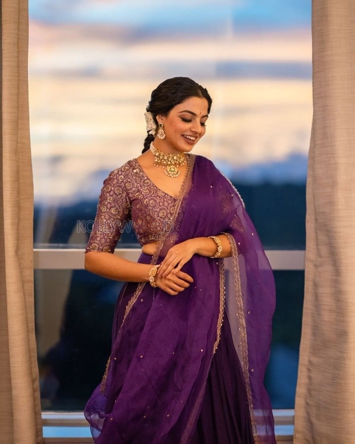 Gorgeous Nikhila Vimal in a Purple Lehenga Photos 03