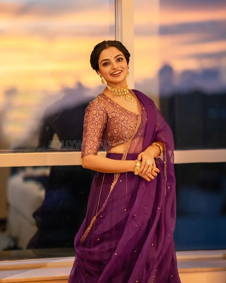 Gorgeous Nikhila Vimal in a Purple Lehenga Photos 04