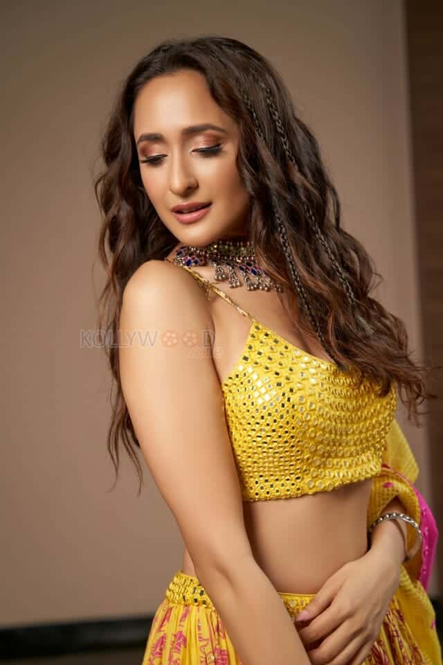 Heroine Pragya Jaiswal in a Yellow Lehenga Photoshoot Stills 04