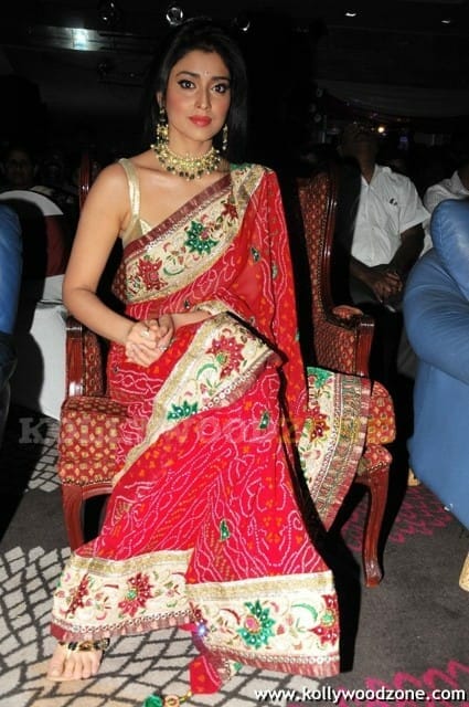 Sexy Shriya Saran In Red Saree Photos