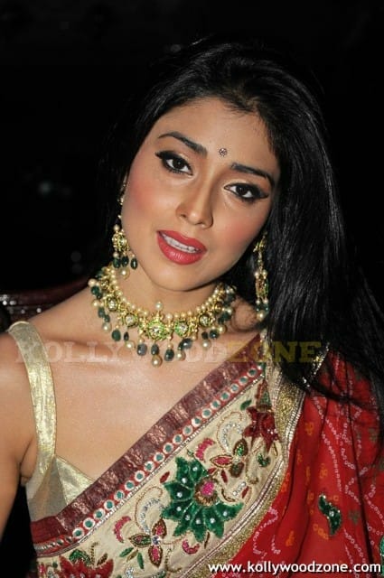 Sexy Shriya Saran In Red Saree Photos