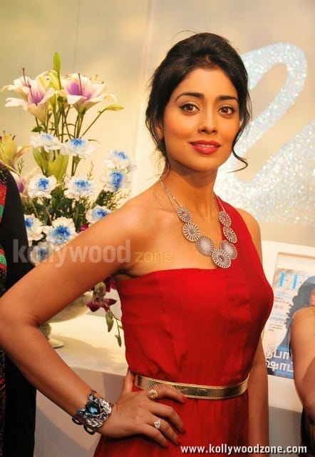 Shriya Saran Red Dress Photos