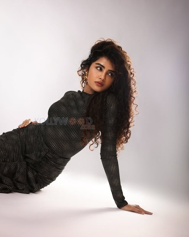 Stylish Anupama Parameswaran in a Black Shimmery Bodycon Dress Photos 04