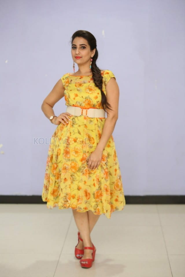 Telugu Actress Manjusha Yellow Dress Photos