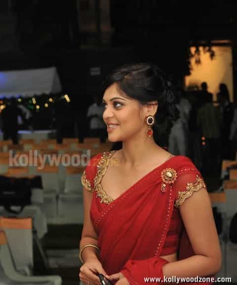 Actress Bindu Madhavi Hot Red Saree Photo