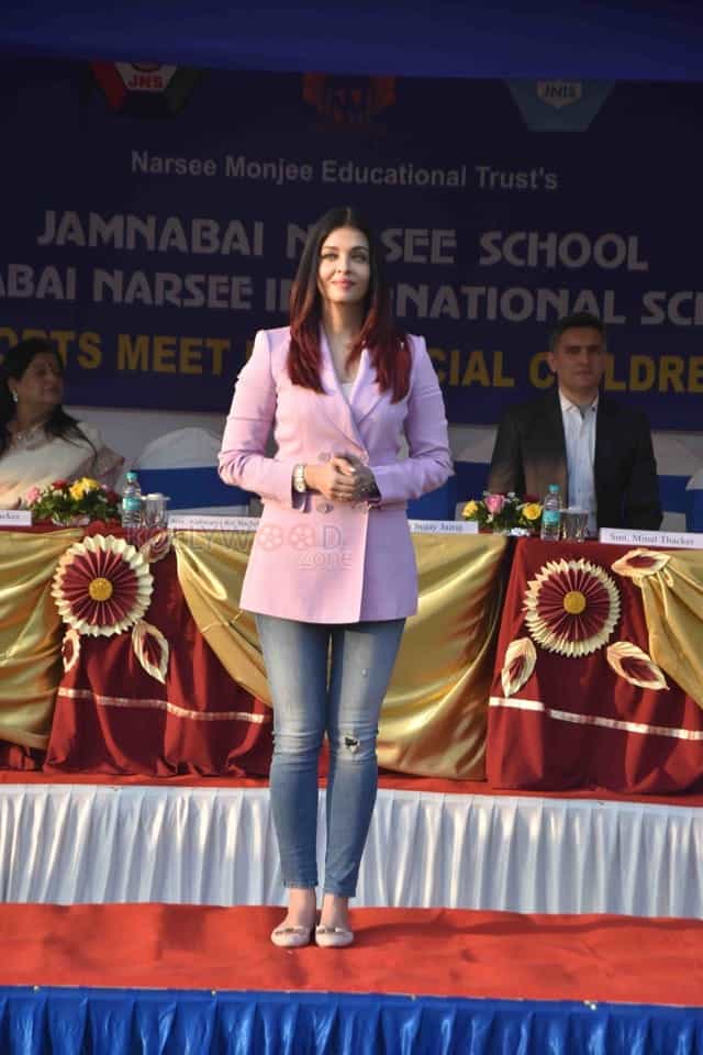 Aishwarya Rai Bachchan Takes Salute At Jamnabai Narsee Campus For Sports Meet Of Differently Abled Children Photos