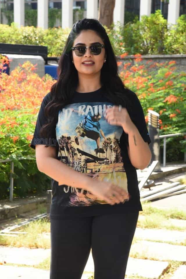 Actress Sreemukhi At Crazy Uncles Movie Press Meet Photos