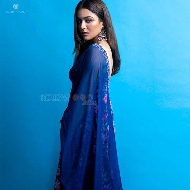 Beautiful Wamiqa Gabbi in a Blue Anarkali Dress Photos 04