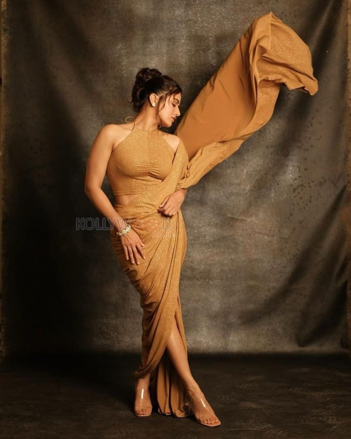 Graceful Wamiqa Gabbi in a Shimmering Gold Gown Pictures 04