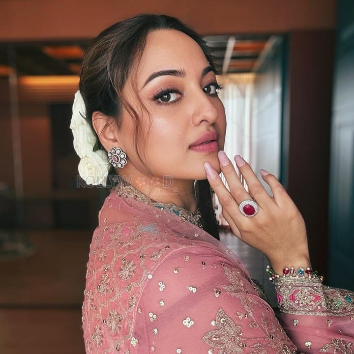 Heeramandi The Diamond Bazaar Actress Sonakshi Sinha in a Multi Colored Sharara Suit Photos 05