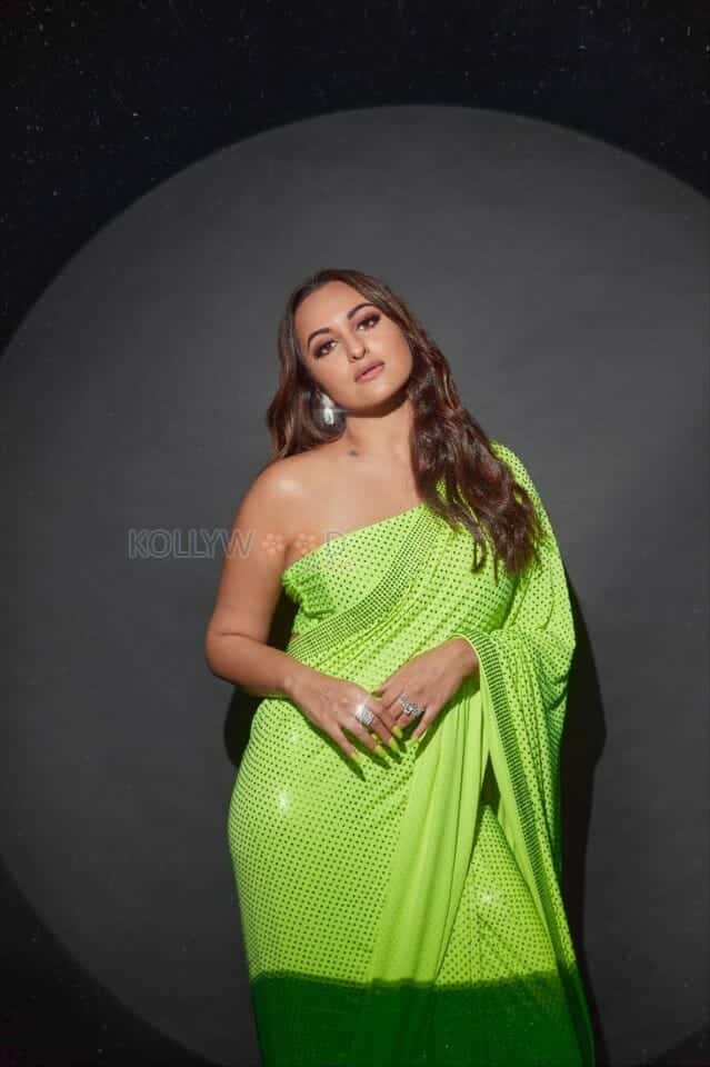 Kakuda Actress Sonakshi Sinha Green Photoshoot Stills 07