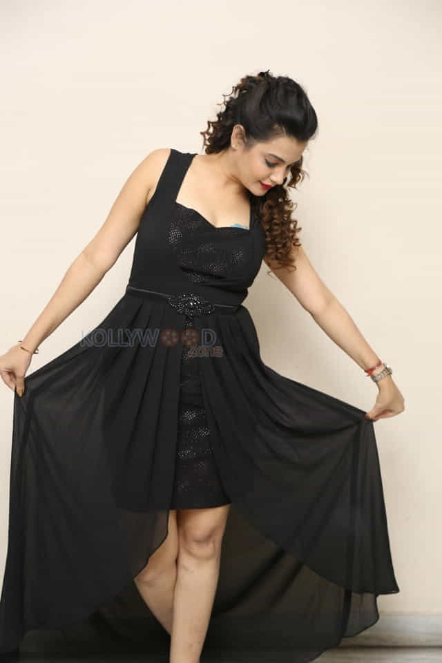 Actress Deeksha Panth Black Dress Pictures