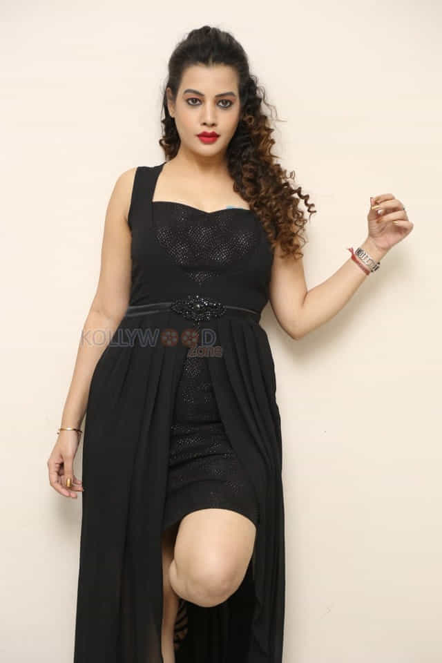 Actress Deeksha Panth Black Dress Pictures