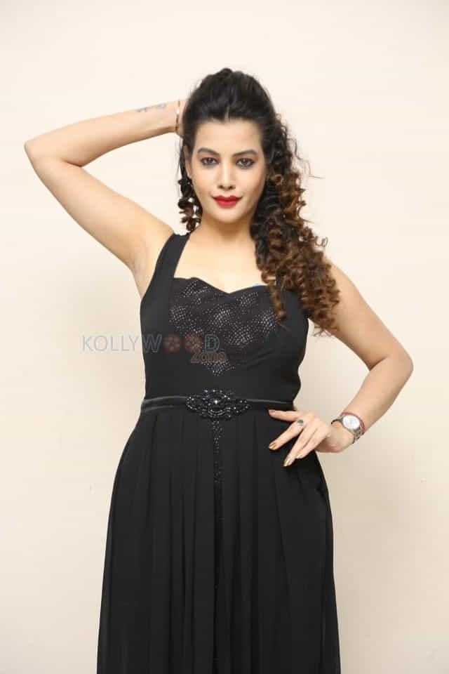 Actress Deeksha Panth Black Dress Pictures