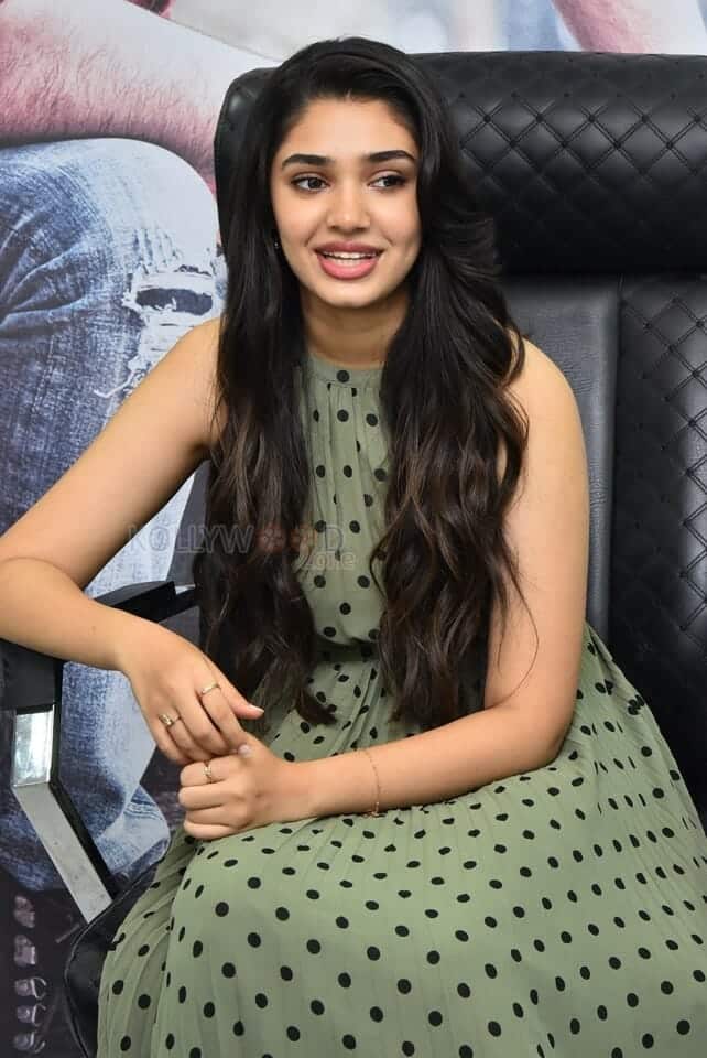 Actress Krithi Shetty at The Warrior Movie Interview Pictures 31