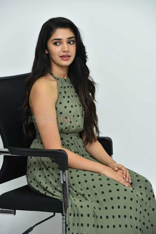 Actress Krithi Shetty at The Warrior Movie Interview Pictures 42