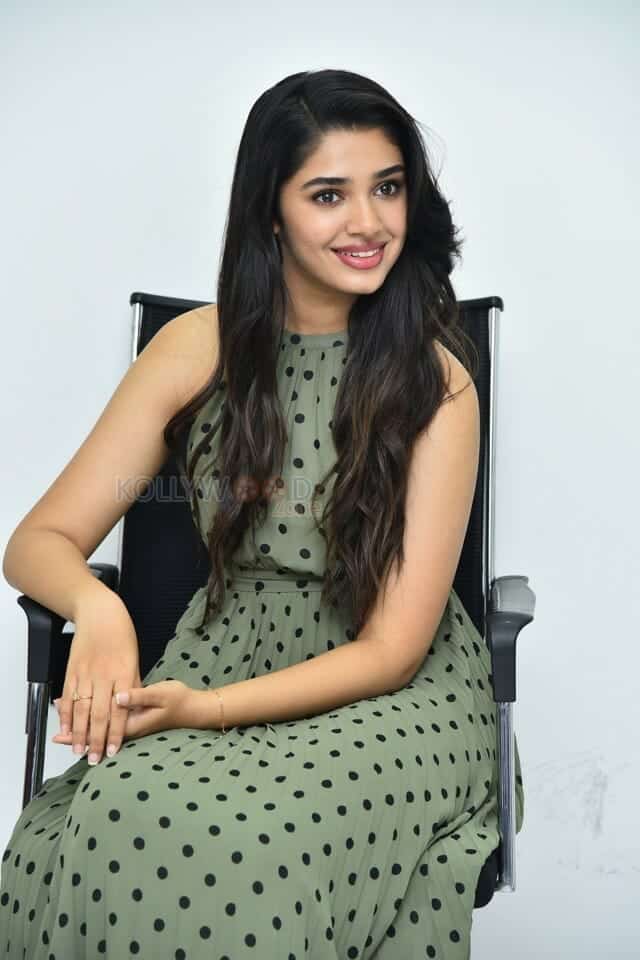 Actress Krithi Shetty at The Warrior Movie Interview Pictures 45