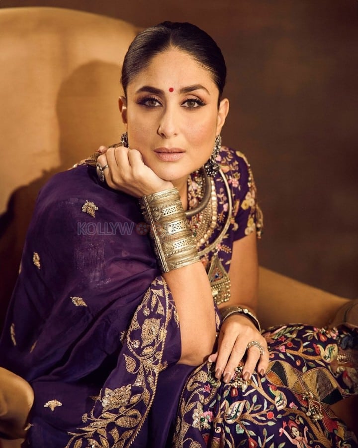 Bollywood Actress Kareena Kapoor in a Purple Lehenga Photos 03