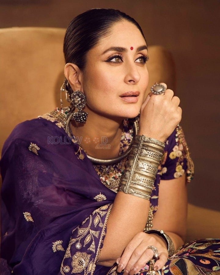 Bollywood Actress Kareena Kapoor in a Purple Lehenga Photos 04