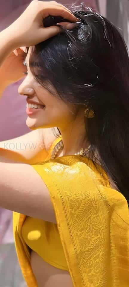 Krithi Shetty Cute in Yellow Photos 01