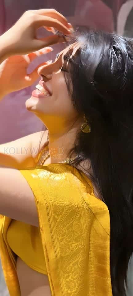 Krithi Shetty Cute in Yellow Photos 03