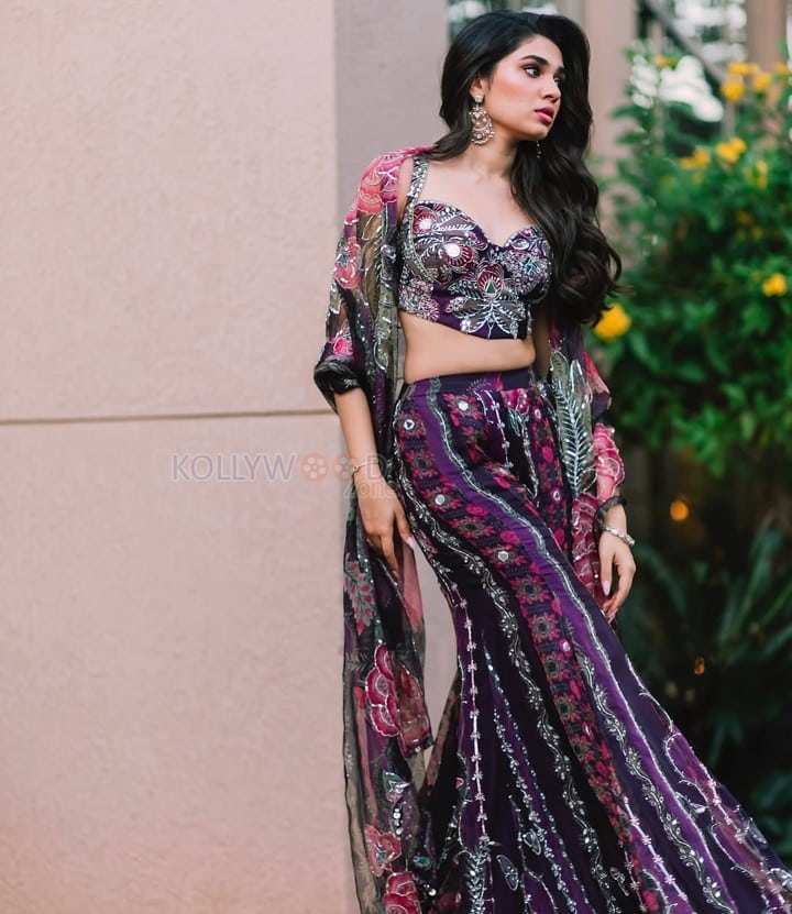 Mesmerizing Krithi Shetty in a Purple Co Ord Set For Holi Photos 05