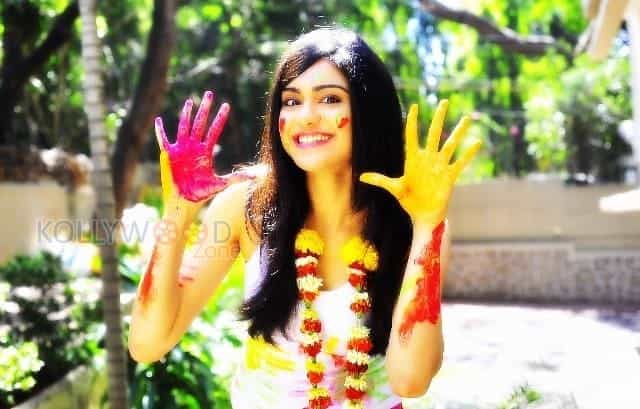 Adah Sharma Celebrating Holi Photos