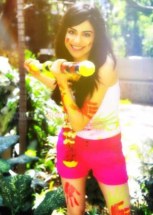 Adah Sharma Celebrating Holi Photos