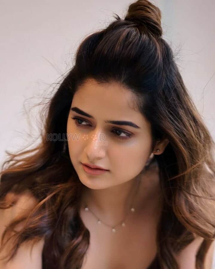 Alluring Ashika Ranganath in a Brown Rib Crop Top Photoshoot Stills 02