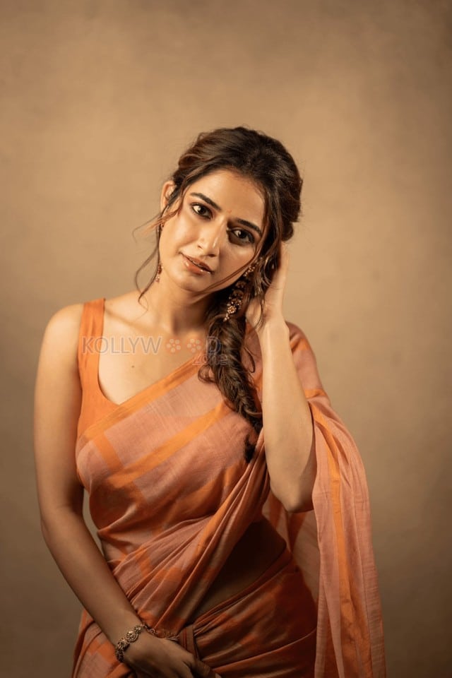 Telugu Beauty Ashika Ranganath in a Sheer Saree with Sleeveless Blouse Pictures 03