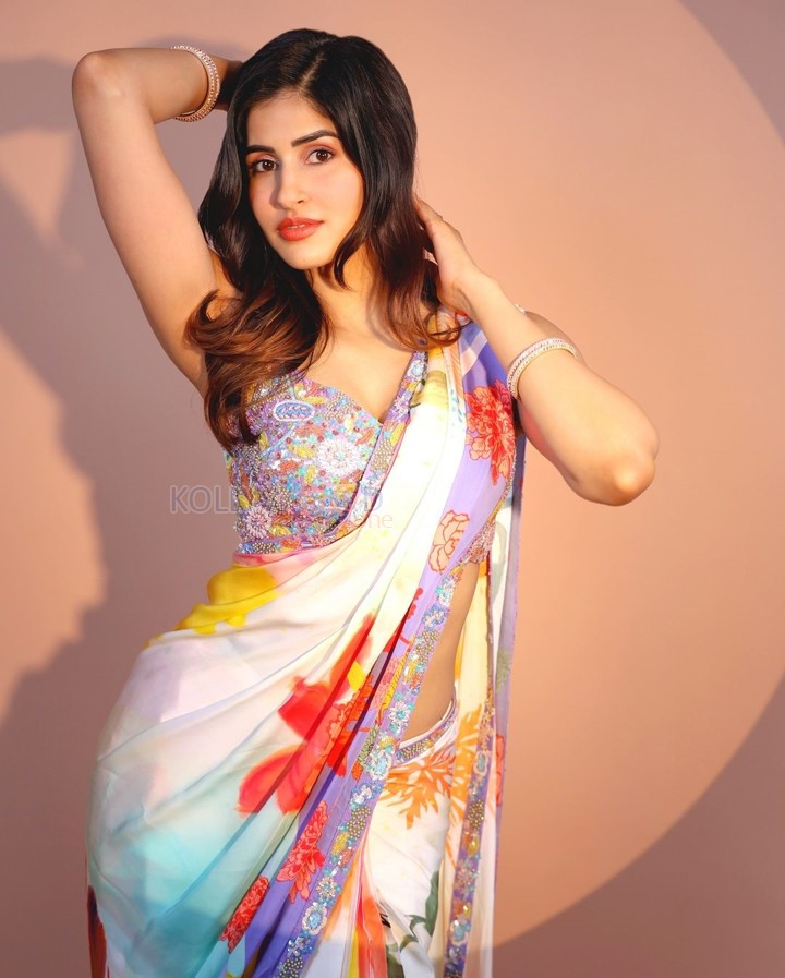 Sexy Beauty Sakshi Malik in a Floral Saree with Sleeveless Blouse Pictures 04