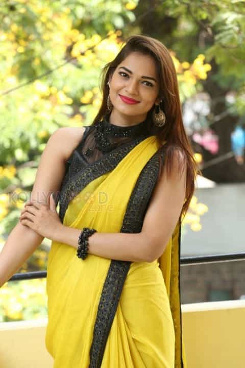 Actress Aswini Beautiful Yellow Saree Photos 23