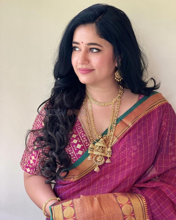 Aranmanai 2 Actress Poonam Bajwa in Traditional Silk Saree Photos 02