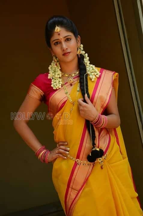 Actress Chandini Chowdary Traditional Saree Photos 03