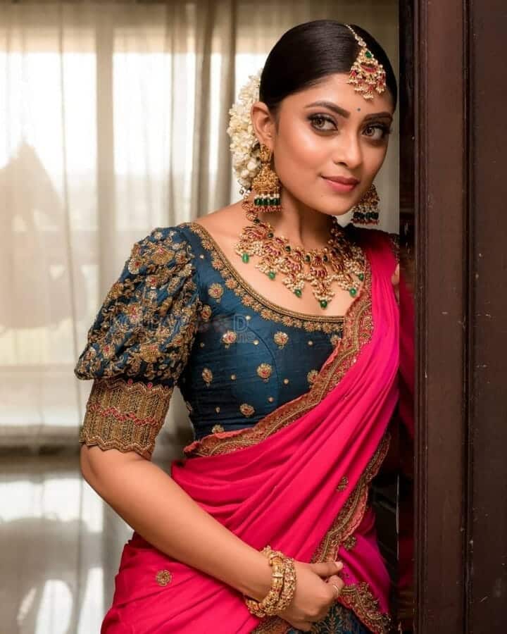 Ammu Abhirami Traditional Dress Photos 01