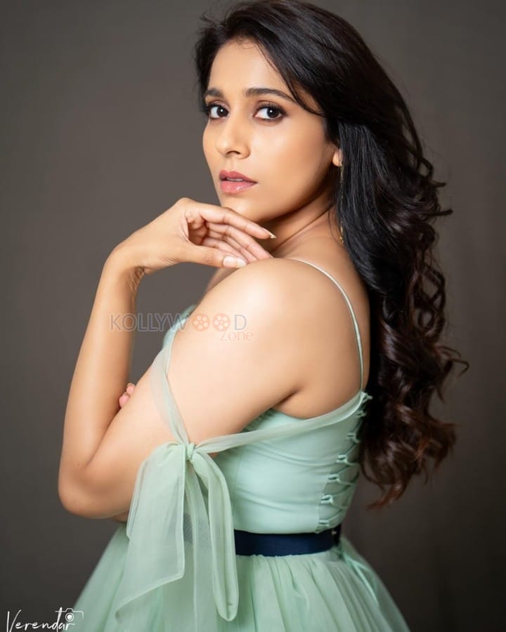 Elegant Rashmi Gautam in a Pastel Green Maxi Dress Pictures 02