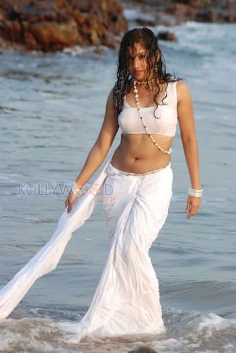 Actress Madhavi Latha Hot Sexy Wet Saree Photos 01