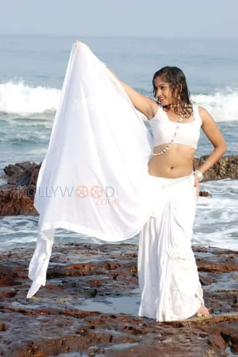 Actress Madhavi Latha Hot Sexy Wet Saree Photos 02