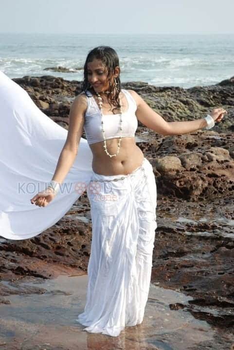 Actress Madhavi Latha Hot Sexy Wet Saree Photos 03