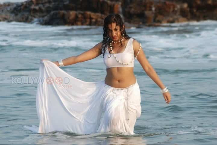 Actress Madhavi Latha Hot Sexy Wet Saree Photos 10