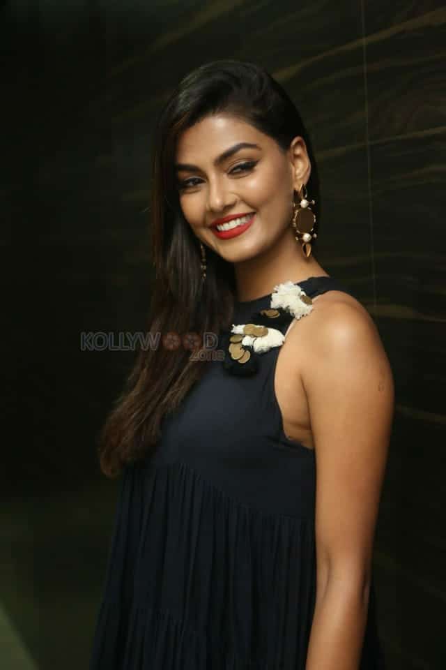 Actress Anisha Ambrose Black Dress Photos 04