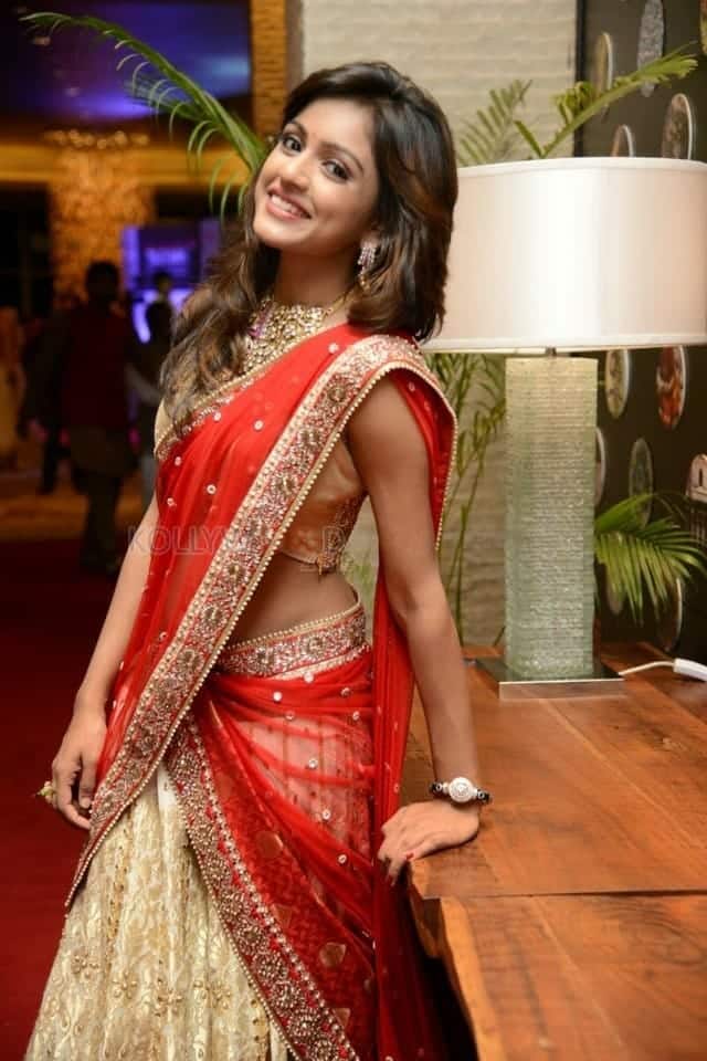 Actress Vithika Sheru Red Dress Photos 09