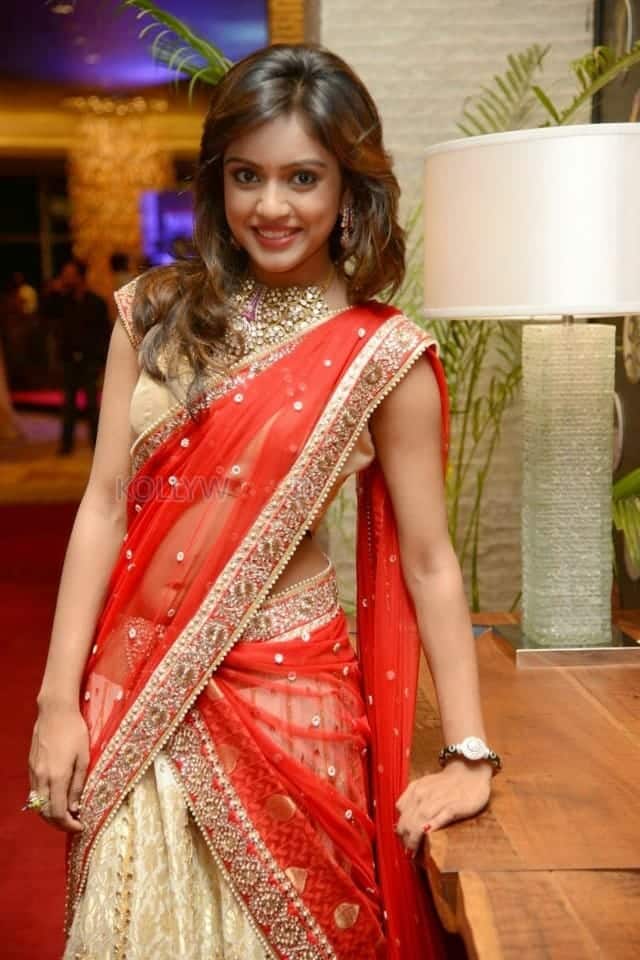 Actress Vithika Sheru Red Dress Photos 10