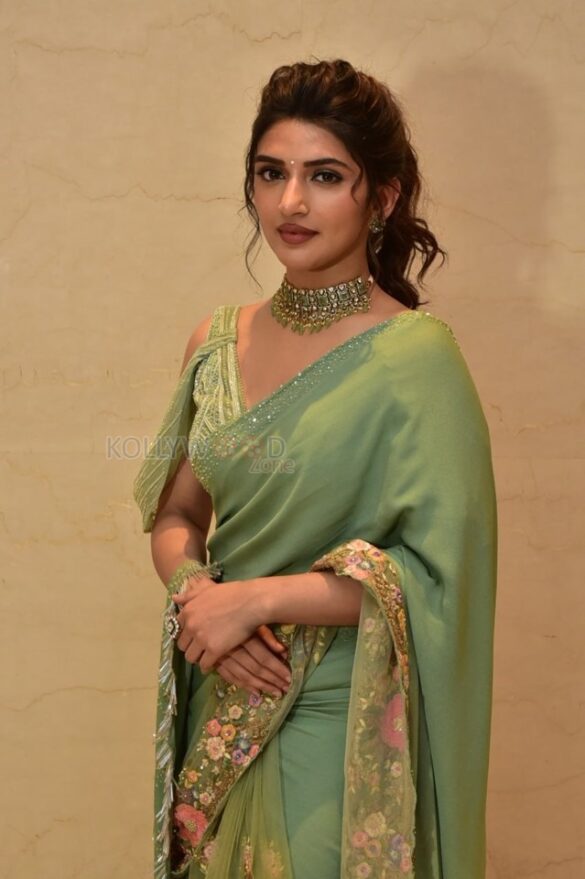 Green Goddess Sreeleela Saree Photos Kollywood Zone