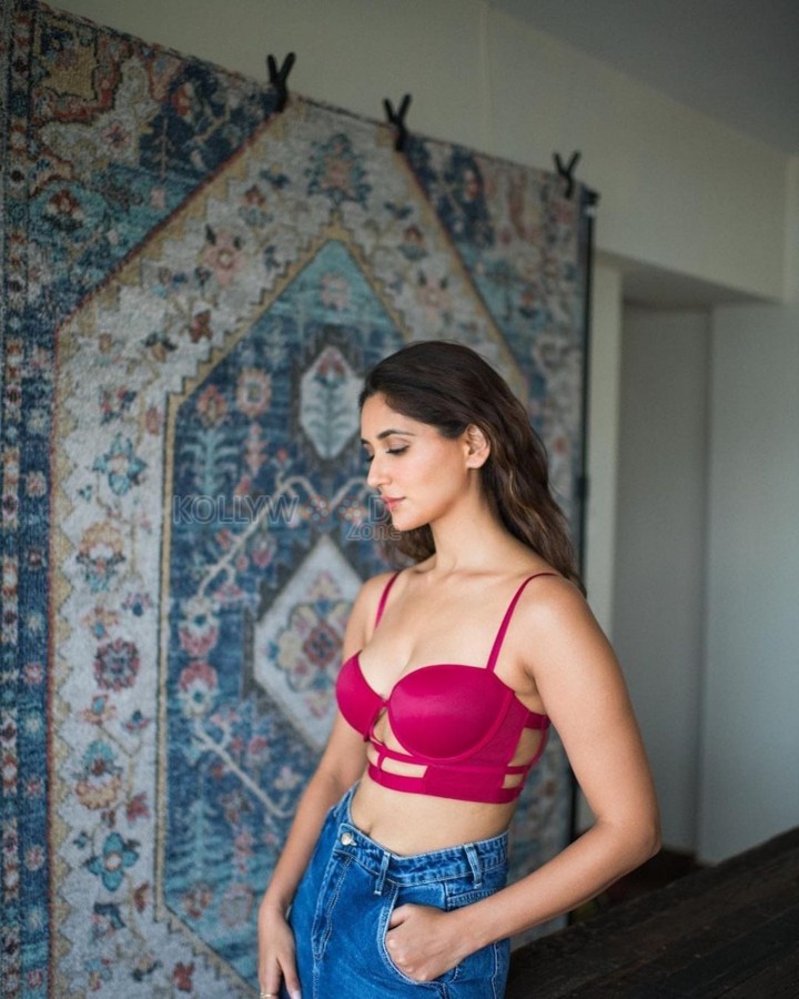 Tempting Nikita Dutta in a Pink Bralette and Denim Pant Pictures 06