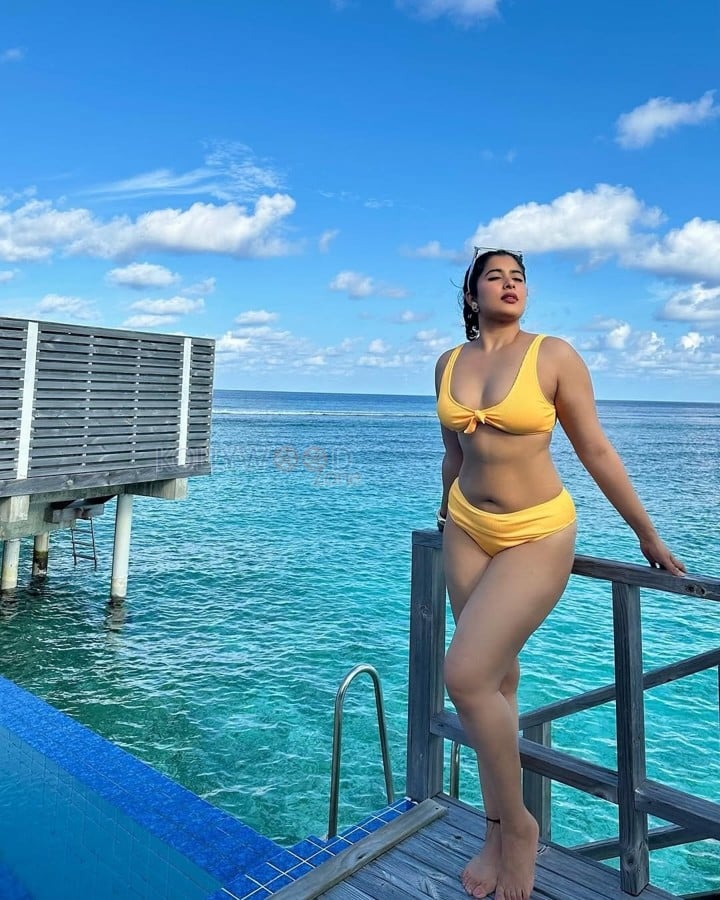 Tempting Nikita Sharma in a Yellow Bikini Pictures 01